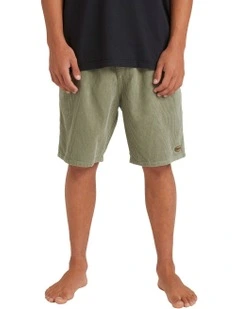 Larry Cord Walk Shorts in Green