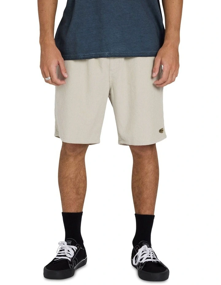 Mens Larry Cord Walkshorts in Cream image 1