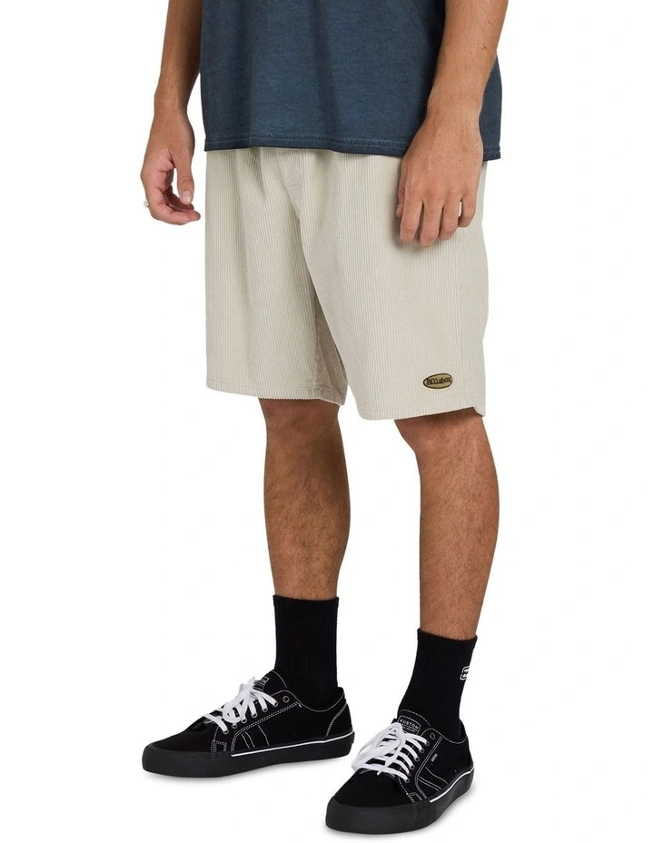Mens Larry Cord Walkshorts in Cream image 3