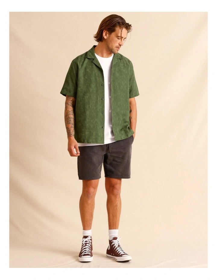 Jai Jacquard Short Sleeve Shirt in Green image 3