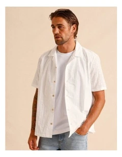Rocco Embroidered Short Sleeve Shirt in White