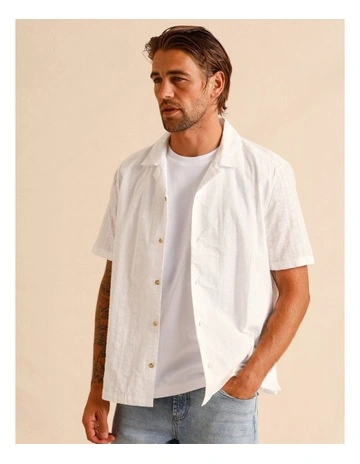 Rocco Embroidered Short Sleeve Shirt in White