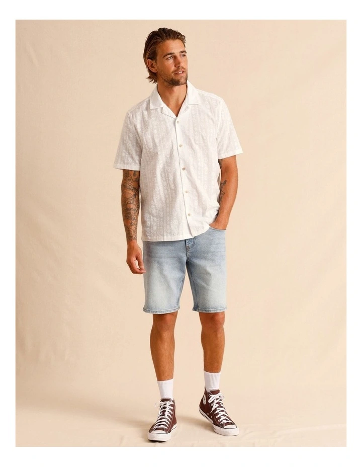 Rocco Embroidered Short Sleeve Shirt in White image 3