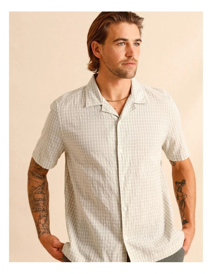 Sylas Check Short Sleeve Shirt in Green image 3