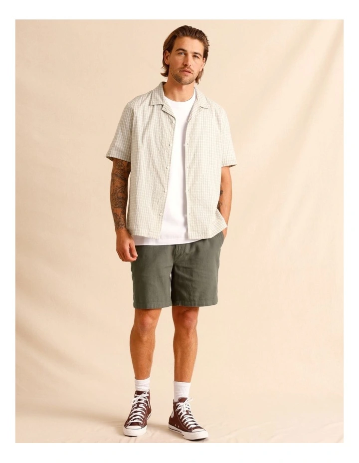Sylas Check Short Sleeve Shirt in Green image 6