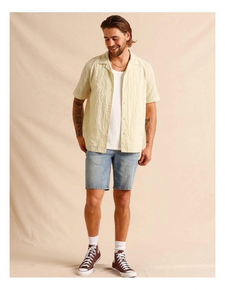 Sylas Check Short Sleeve Shirt in Lemon image 2