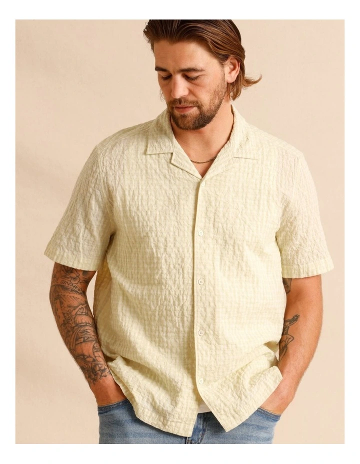 Sylas Check Short Sleeve Shirt in Lemon image 3