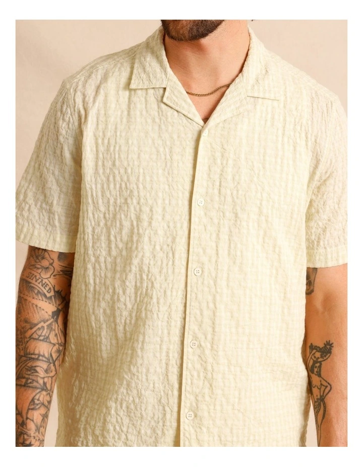 Sylas Check Short Sleeve Shirt in Lemon image 4