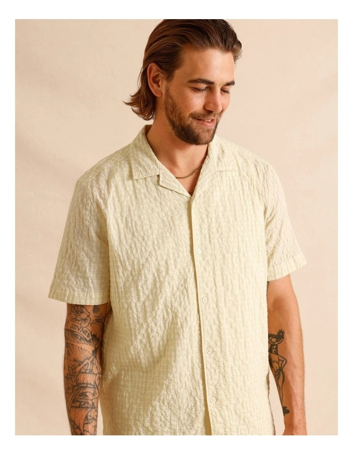 Sylas Check Short Sleeve Shirt in Lemon image 5