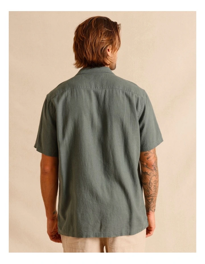 Paola Placement Embroidered Shirt in Green image 5