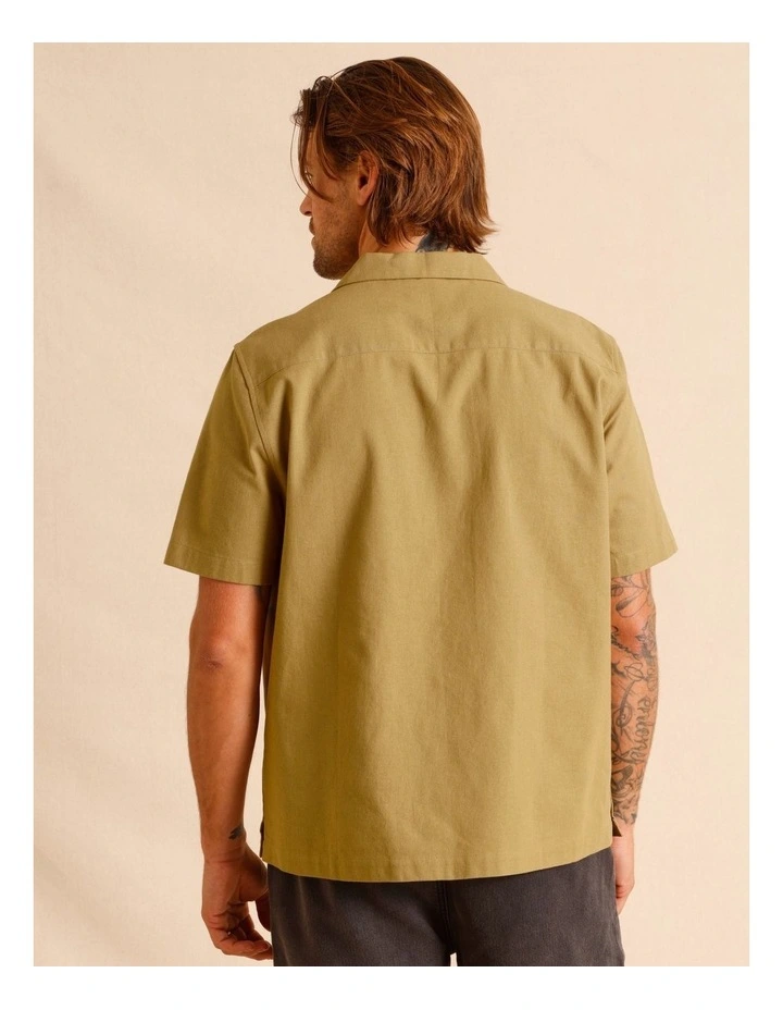 Embla Embroidered Short Sleeve Shirt in Sand image 6
