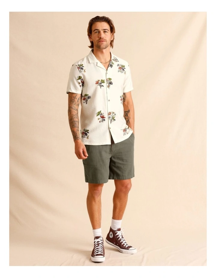 Paloma Print Short Sleeve Shirt in White image 2