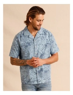 Osbert Print Denim Shirt in Denim