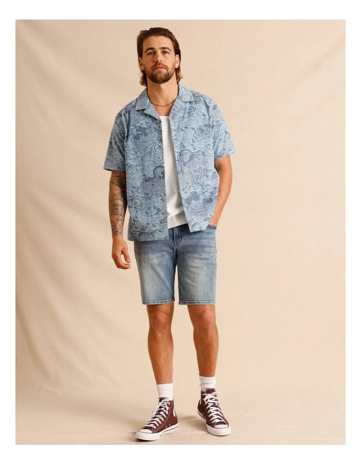 Osbert Print Denim Shirt in Denim image 2