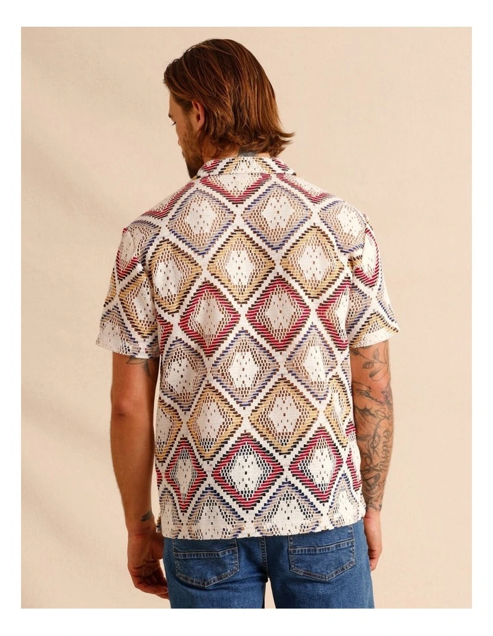 Akio Crochet Short Sleeve Shirt in Assorted image 5