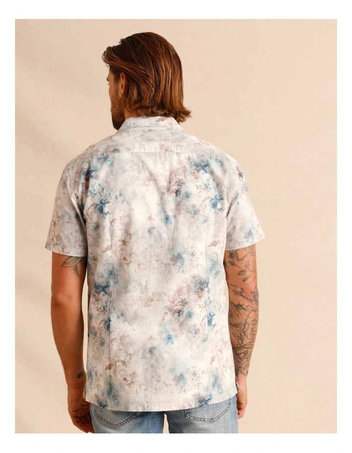 Haylee Printed Short Sleeve Shirt in Light Blue image 6