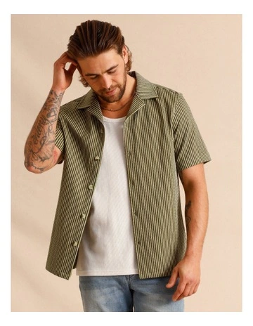 Indiana Knit Short Sleeve Shirt in Green