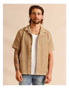 Teddy Stripe Shirt in Mustard