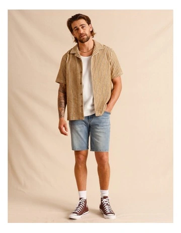 Teddy Stripe Shirt in Mustard