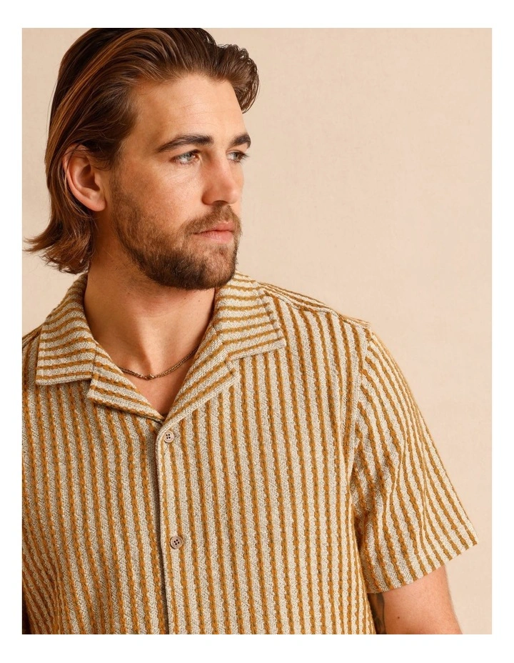 Teddy Stripe Shirt in Mustard image 4