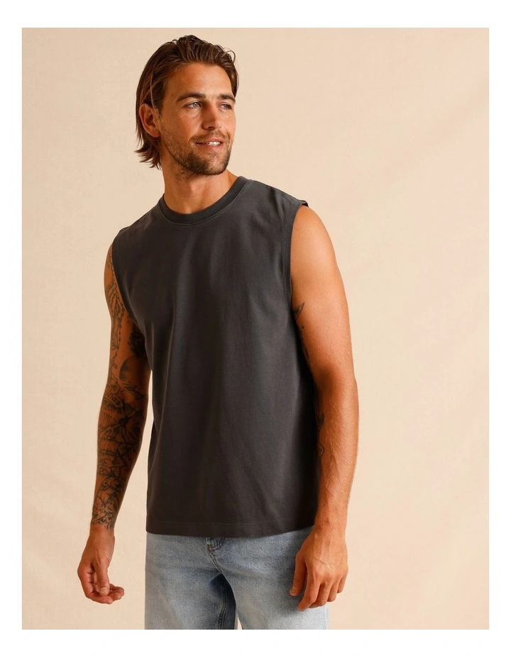 Essential Mason Muscle Tank in Charcoal image 1