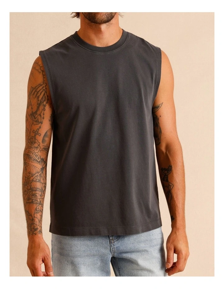 Essential Mason Muscle Tank in Charcoal image 3