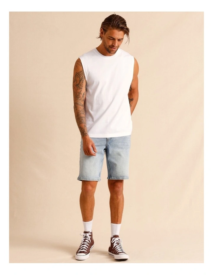 Essential Mason Muscle Tank in White image 3