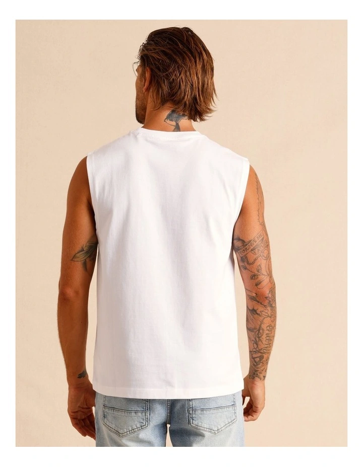 Essential Mason Muscle Tank in White image 5