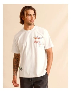 Pablo Placement Print Oversize Short Sleeve Tee in White