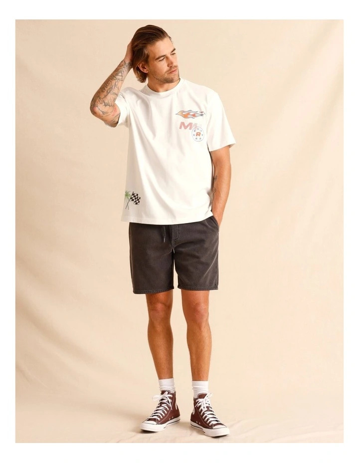 Pablo Placement Print Oversize Short Sleeve Tee in White image 3