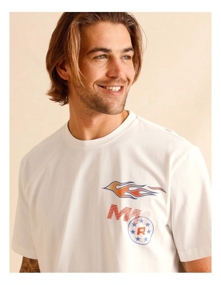 Pablo Placement Print Oversize Short Sleeve Tee in White image 5