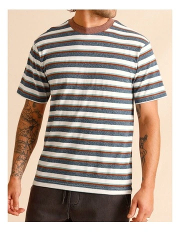 Solange Stripe Short Sleeve Tee in Blue
