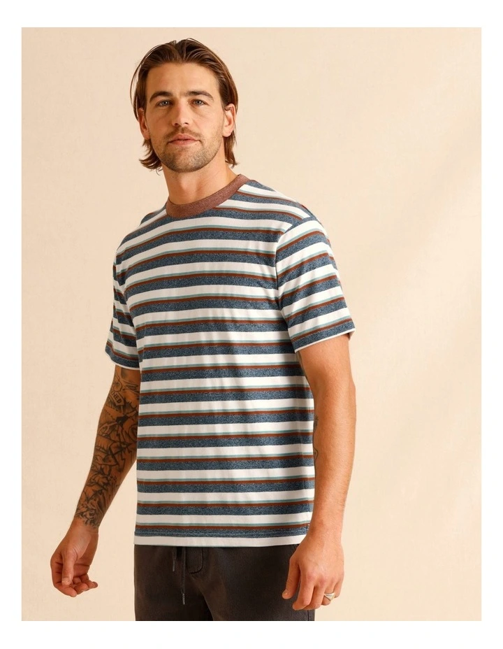 Solange Stripe Short Sleeve Tee in Blue image 2
