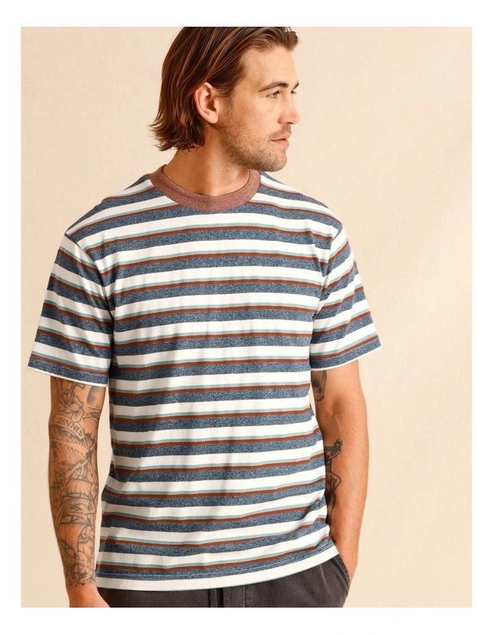 Solange Stripe Short Sleeve Tee in Blue image 4