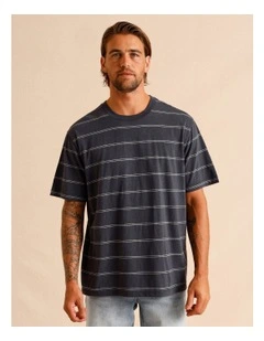 Stella Stripe Oversize Short Sleeve Tee in Blue