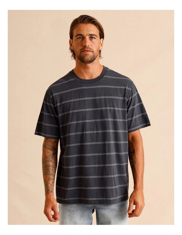 Stella Stripe Oversize Short Sleeve Tee in Blue image 1