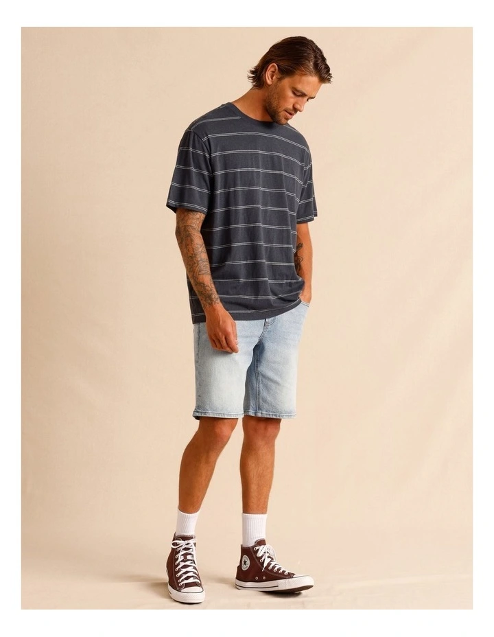 Stella Stripe Oversize Short Sleeve Tee in Blue image 2