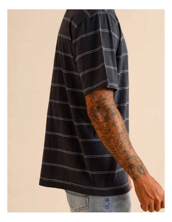 Stella Stripe Oversize Short Sleeve Tee in Blue image 3
