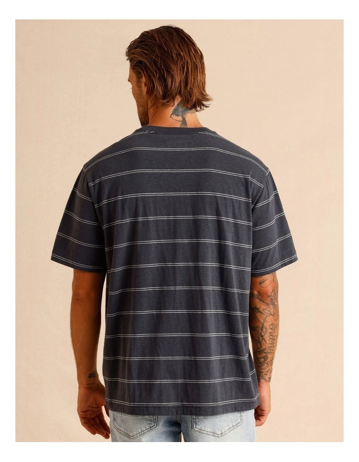Stella Stripe Oversize Short Sleeve Tee in Blue image 5