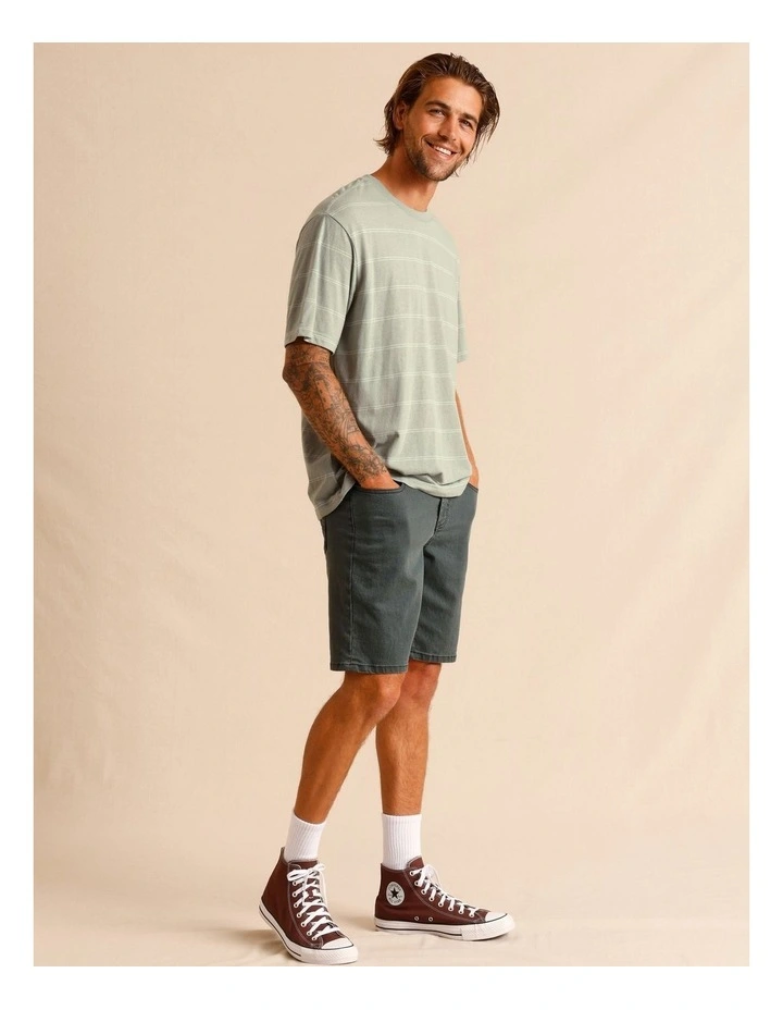 Stella Stripe Oversize Short Sleeve Tee in Sage image 3