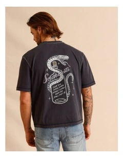Hendrix Cropped Short Sleeve Tee in Charcoal