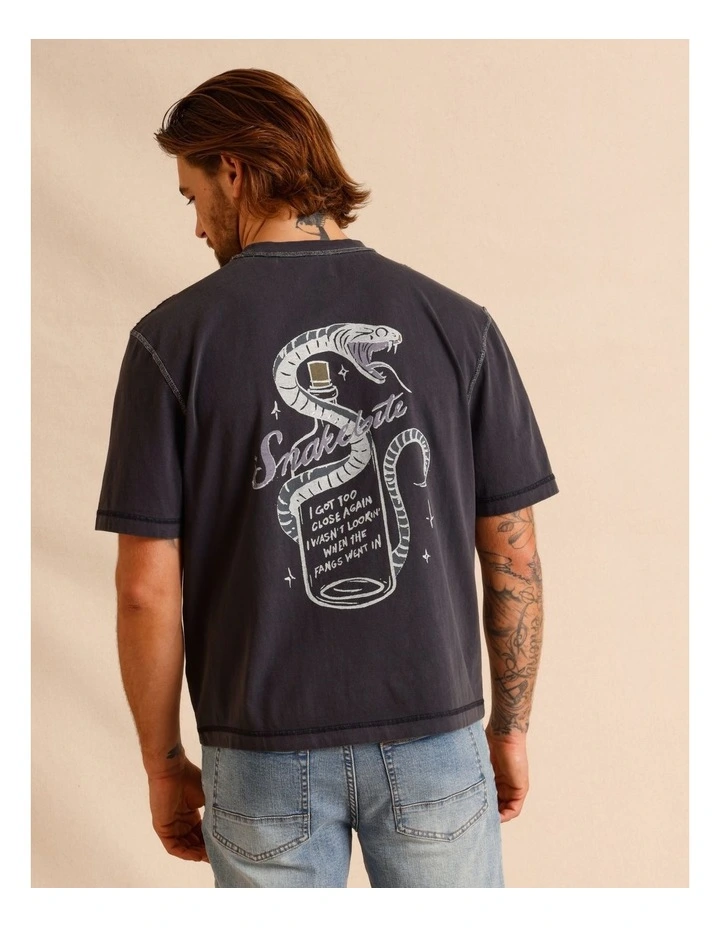 Hendrix Cropped Short Sleeve Tee in Charcoal image 1