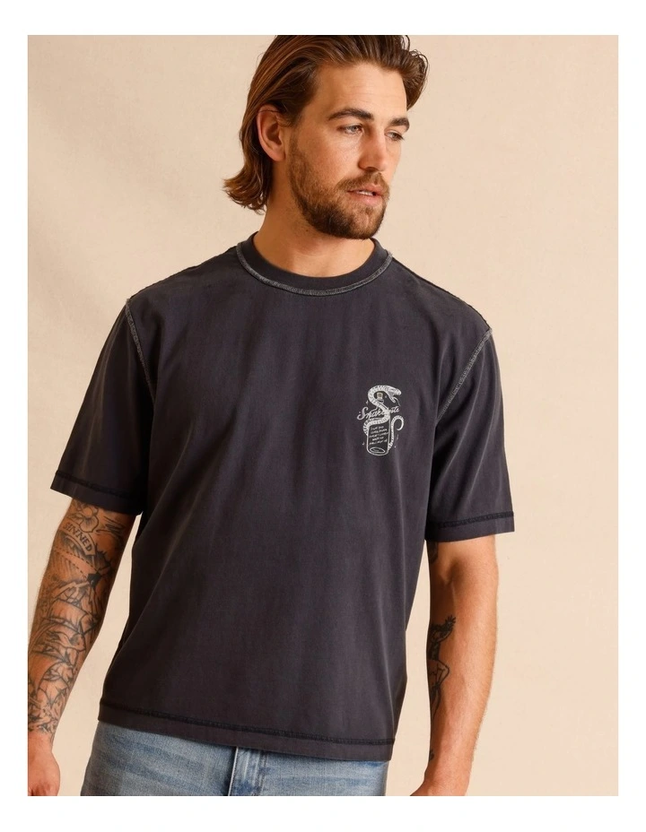 Hendrix Cropped Short Sleeve Tee in Charcoal image 2