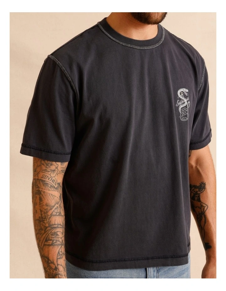 Hendrix Cropped Short Sleeve Tee in Charcoal image 3