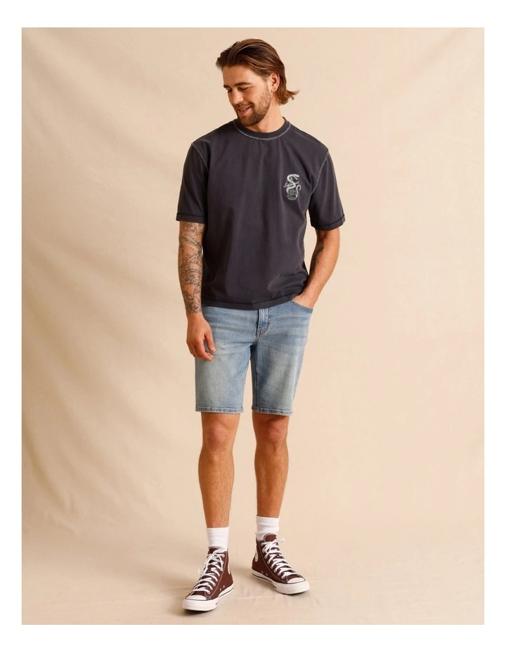 Hendrix Cropped Short Sleeve Tee in Charcoal image 4