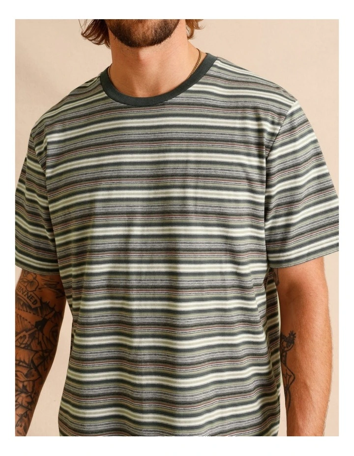 Cayson Stripe Short Sleeve Tee in Forest image 5