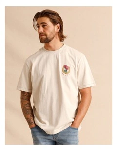 Selah Short Sleeve Print Tee in Natural
