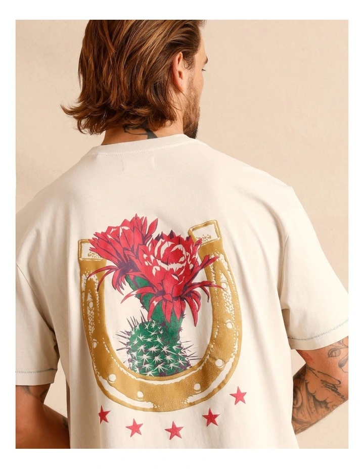 Selah Short Sleeve Print Tee in Natural image 2
