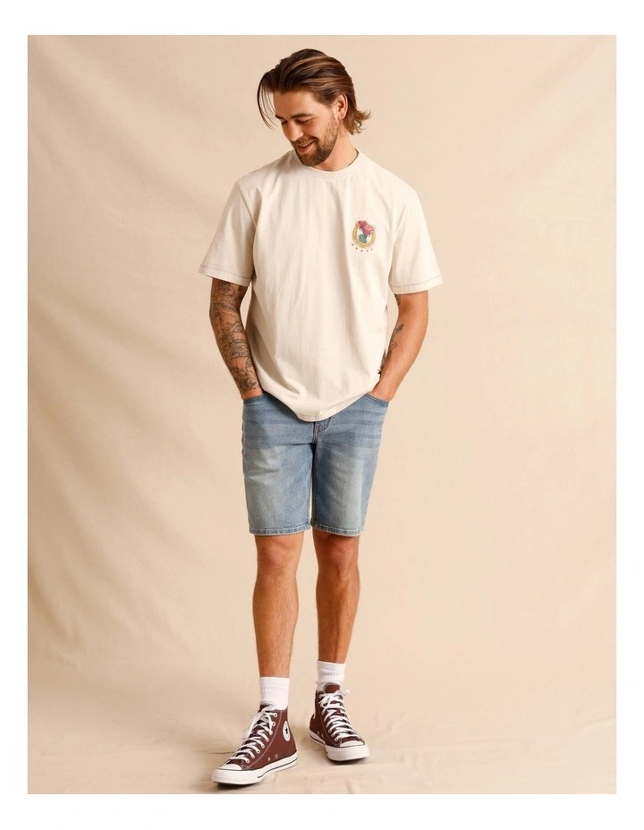 Selah Short Sleeve Print Tee in Natural image 3