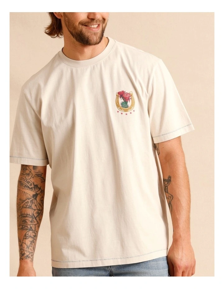 Selah Short Sleeve Print Tee in Natural image 4